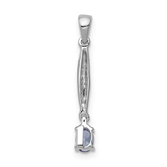 Kazi Luxury 14k White Gold Diamond and .20 Tanzanite Pendant